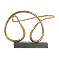 Urban Trends Collection Metal Pretzel Abstract Sculpture on Rectangle Base Gold 39599